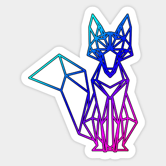 Geometric Rainbow Fox Design Sticker by StylishTayla